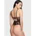 Мереживний боді з подвійним пушап Victoria’s Secret Bombshell Fishnet Floral Teddy, Чорний