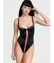 Боді Victoria’s Secret Logo Embroidery Unlined Underwire Teddy, Чорний