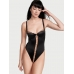 Боді Victoria’s Secret Logo Embroidery Unlined Underwire Teddy, Чорний