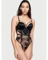 Мереживний боді з подвійним пушап Victoria’s Secret Bombshell Fishnet Floral Teddy, Чорний