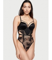 Мереживний боді з подвійним пушап Victoria’s Secret Bombshell Fishnet Floral Teddy, Чорний