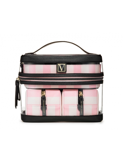 Косметичка 4-в-1 Victoria's Secret Beauty Bag, Pink Stripe