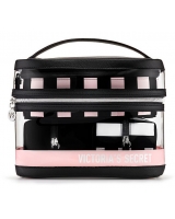 Косметичка 4-в-1 Victoria's Secret Beauty Bag, Pink and Black Stripe