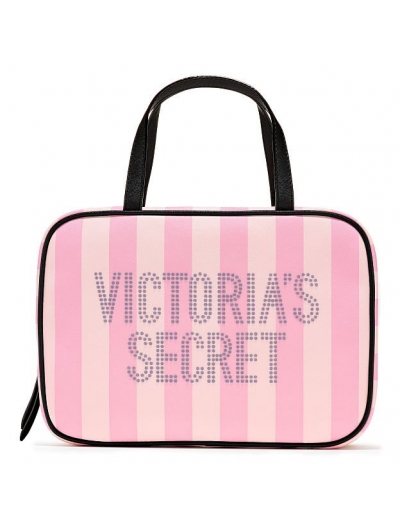 Косметичка кейс Victoria's Secret Travel Case, Logo Pink Stripe