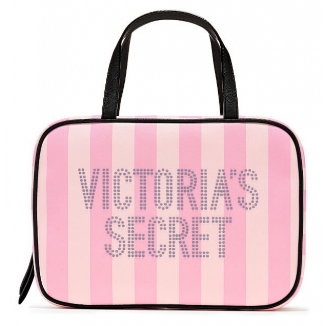 Косметичка кейс Victoria's Secret Travel Case, Logo Pink Stripe