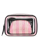 Косметичка 3 в 1 Victoria's Secret Beauty Bag Trio Logo Pink Stripe