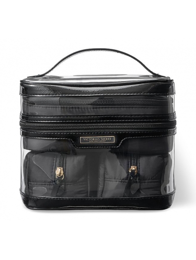 Косметичка 4-в-1 Victoria's Secret Beauty Bag чорна з логотипом