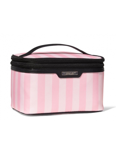 Косметичка-кейс в Смужку Victoria's Secret Express Train Case, Pink Stripe Logo