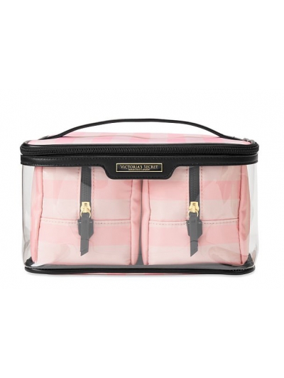 Косметичка в Рожеву Смужку 3 в 1 Victoria's Secret Getaway Glam Bag, Iconic Stripe