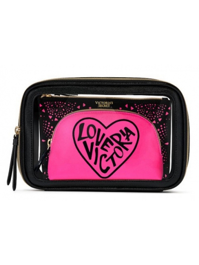 Косметичка 3 в 1 Victoria's Secret Graphic Love Victoria Backstage Nested Trio