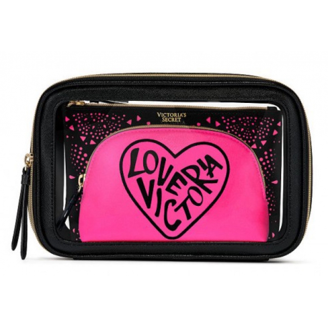 Косметичка 3 в 1 Victoria's Secret Graphic Love Victoria Backstage Nested Trio
