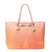 Пляжна Сумка Victoria's Secret Canvas Tote з коралово-рожевим принтом та канатними ручками