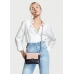 Сумка Victoria Secret The Victoria Top-Zip Crossbody, Темно-синя з персиковими вставками