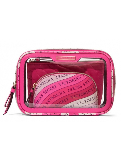 Косметичка 3 в 1 Victoria's Secret Beauty-To-Go Bag Trio, Hot Pink