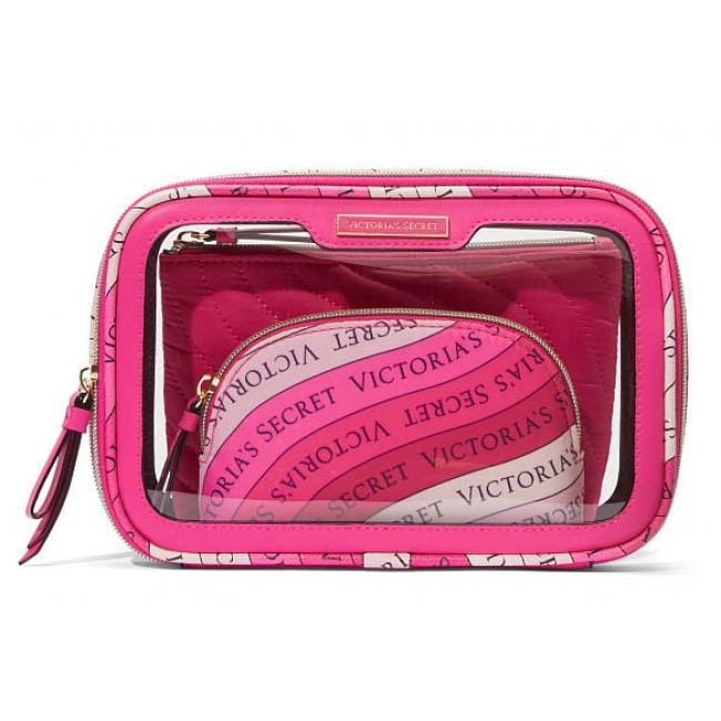 Косметичка 3 в 1 Victoria's Secret Beauty-To-Go Bag Trio, Hot Pink