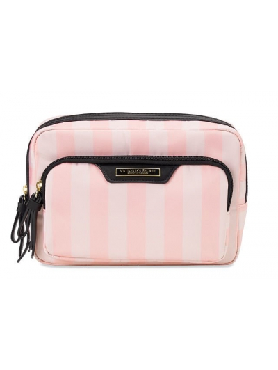 Косметичка в Рожеву Смужку Victoria's Secret Glam Bag, Iconic Stripe