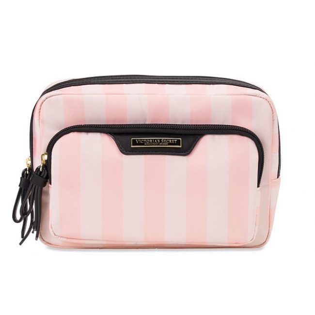 Косметичка в Рожеву Смужку Victoria's Secret Glam Bag, Iconic Stripe