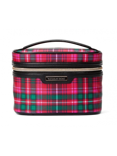 Косметичка-кейс в Клітинку Victoria's Secret Mini Express Train Case, Bright Tartan