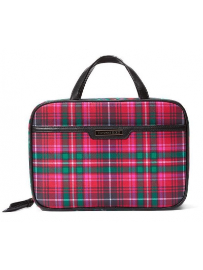 Косметичка Кейс в Клітинку Victoria's Secret Cosmetic Travel Case, Червона Клітинка