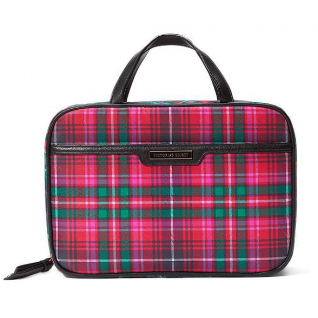 Косметичка Кейс в Клітинку Victoria's Secret Cosmetic Travel Case, Червона Клітинка