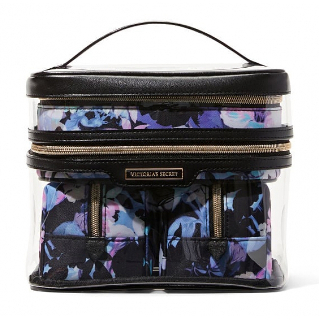 Косметичка 4-в-1 Victoria's Secret Beauty Bag, Floral Noir (квітковий нуар)