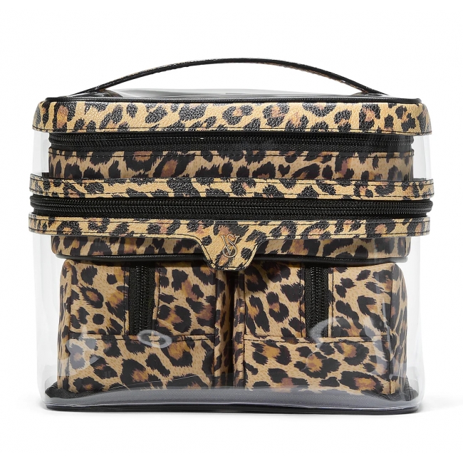 Косметичка 4-в-1 Victoria's Secret Beauty Bag, Леопардова