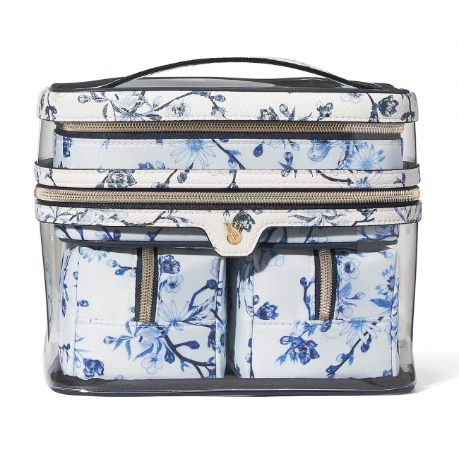 Косметичка 4-в-1 Victoria's Secret Beauty Bag, Біла з квітами
