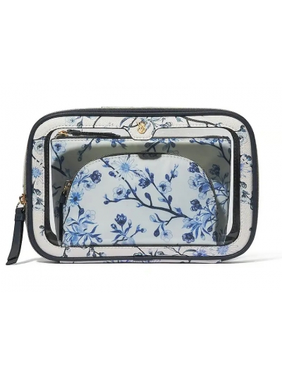 Косметичка 3 в 1 Victoria's Secret Beauty-To-Go Bag Trio, Біла з квітами