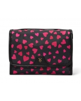 Косметичка Victoria's Secret Packable Makeup Bag, Чорна з сердечками