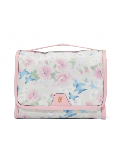 Косметичка Victoria's Secret Packable Makeup Bag, Біла з квітами