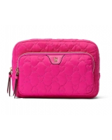 Косметичка Victoria's Secret Glam Bag, Ярко-рожева з серцями