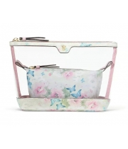 Косметичка 2 в 1 Victoria's Secret Beauty Bag Duo, Біла з квітами