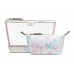 Косметичка 2 в 1 Victoria's Secret Beauty Bag Duo, Біла з квітами