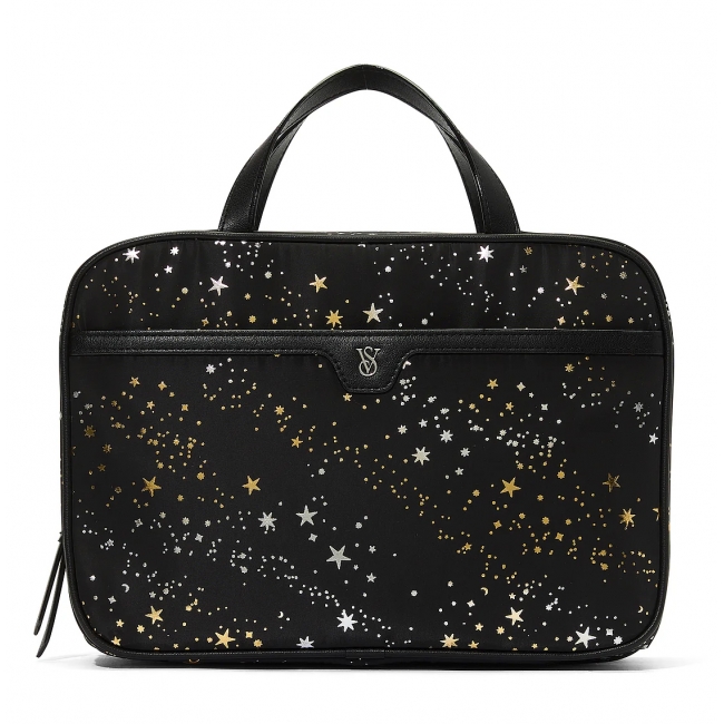 Косметичка Кейс Victoria's Secret Cosmetic Travel Toiletry Bag, Чорна з зірками