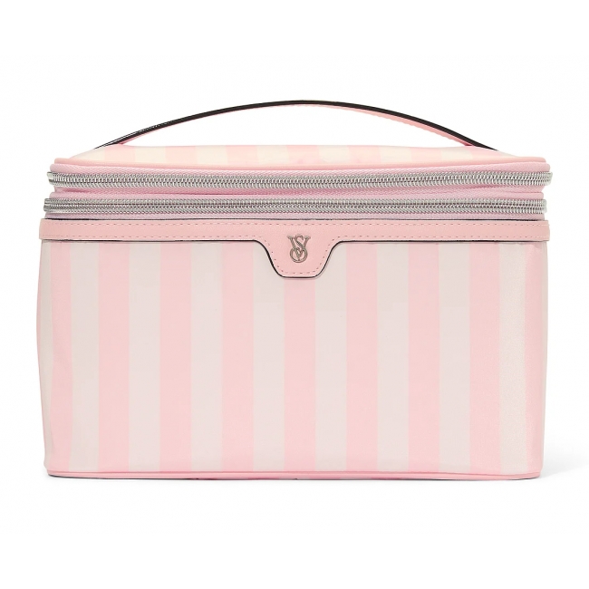 Косметичка-кейс у Рожеву Смужку Victoria's Secret Express Train Case, Heritage Stripe