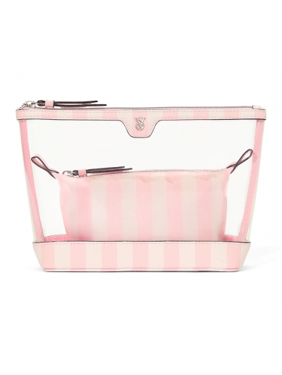 Косметичка в Рожеву Смужку 2 в 1 Victoria's Secret Beauty Bag Duo, Heritage Stripe