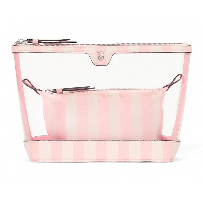 Косметичка в Рожеву Смужку 2 в 1 Victoria's Secret Beauty Bag Duo, Heritage Stripe