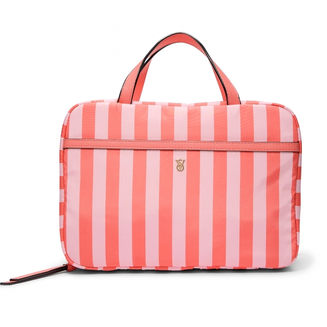 Косметичка Кейс у Рожеву Смужку Victoria's Secret Cosmetic Travel Toiletry Bag, Помаранчева Смужка