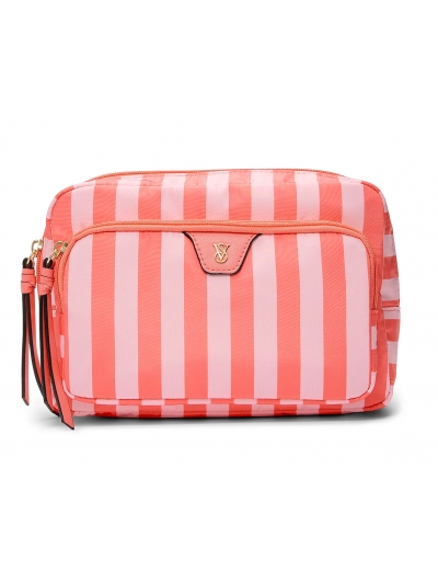 Косметичка у Рожеву Смужку Victoria's Secret Glam Bag, Помаранчева Смужка