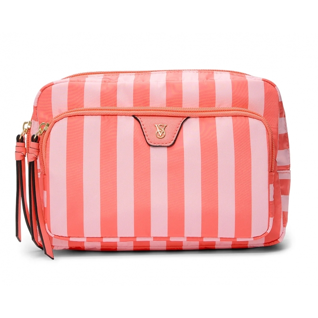 Косметичка у Рожеву Смужку Victoria's Secret Glam Bag, Помаранчева Смужка