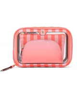 Косметичка у Рожеву Смужку 3 в 1 Victoria's Secret Beauty-To-Go Bag Trio, Помаранчева смужка