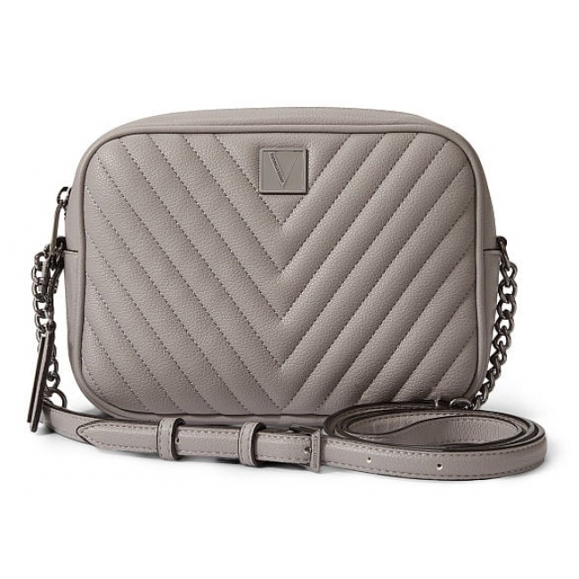 Сумочка Вікторія сікрет The Victoria Top-Zip Crossbody, Dark Grey (темно-сіра)