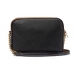 Сумка Victoria's Secret The Victoria Top-Zip Crossbody, Чорна з коричневими вставками та об'ємним логотипом VS