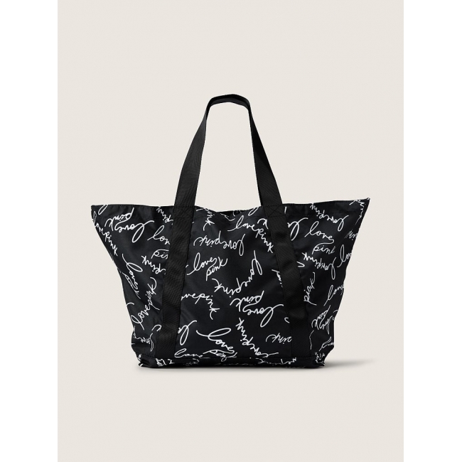 Сумка Victoria's Secret Tote Bag, чорна з лготипом VS