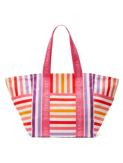 Сумка пляжна Victoria’s Secret Multicolor Stripes Tote Bag, різнокольорова смужка