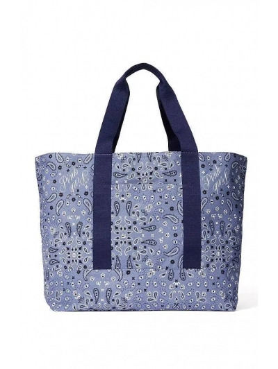 Сумка пляжна Victoria’s Secret Reversible Canvas Tote Bag, синя