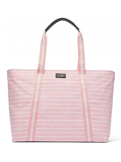 Сумка пляжна Victoria’s Secret Pink Stripe Tote Bag, рожева смужка