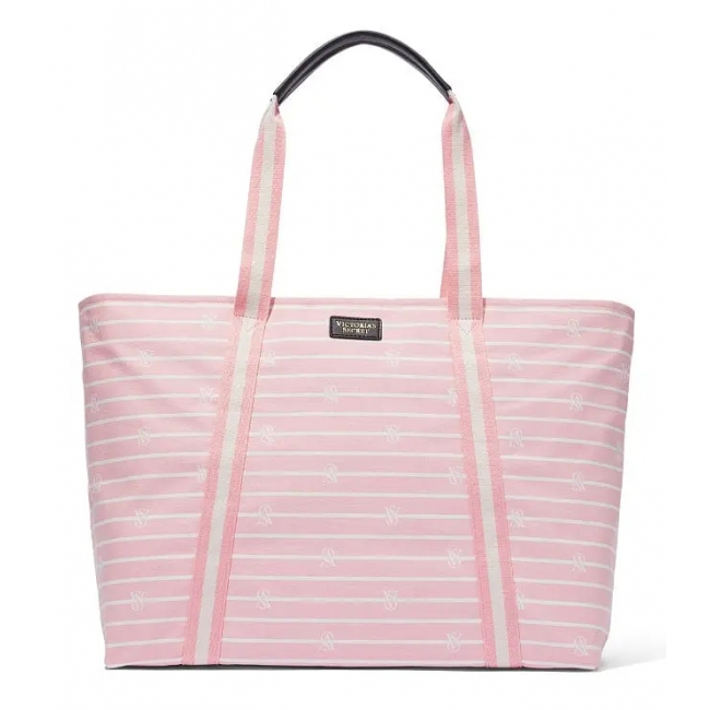 Сумка пляжна Victoria’s Secret Pink Stripe Tote Bag, рожева смужка