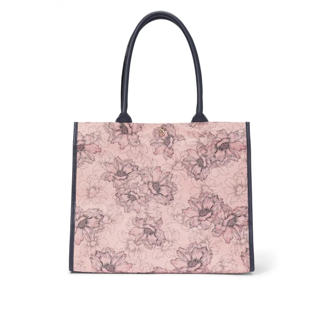 Сумка пляжна Victoria’s Secret Floral Tote, рожева з квітами