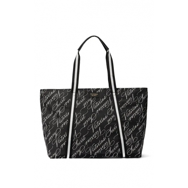 Сумка шопер Victoria's Secret Tote Bag, чорна з лготипом